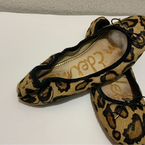 Sam Edelman Felicia Ballet Flat Ballerina Nude Leopard Calf Hair Leather… - Picture 4 of 6